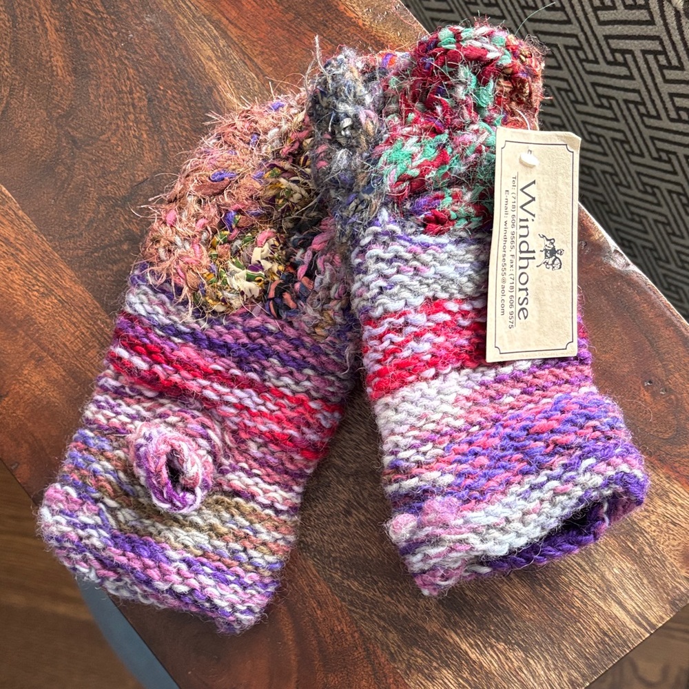 Windhorse Multicolor Knit Fingerless Gloves